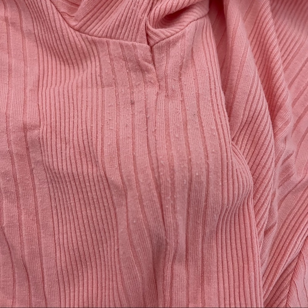 TOMMY JEANS sz M Peach Orange Henley Crop Top Short Sleeve - Picture 9 of 9